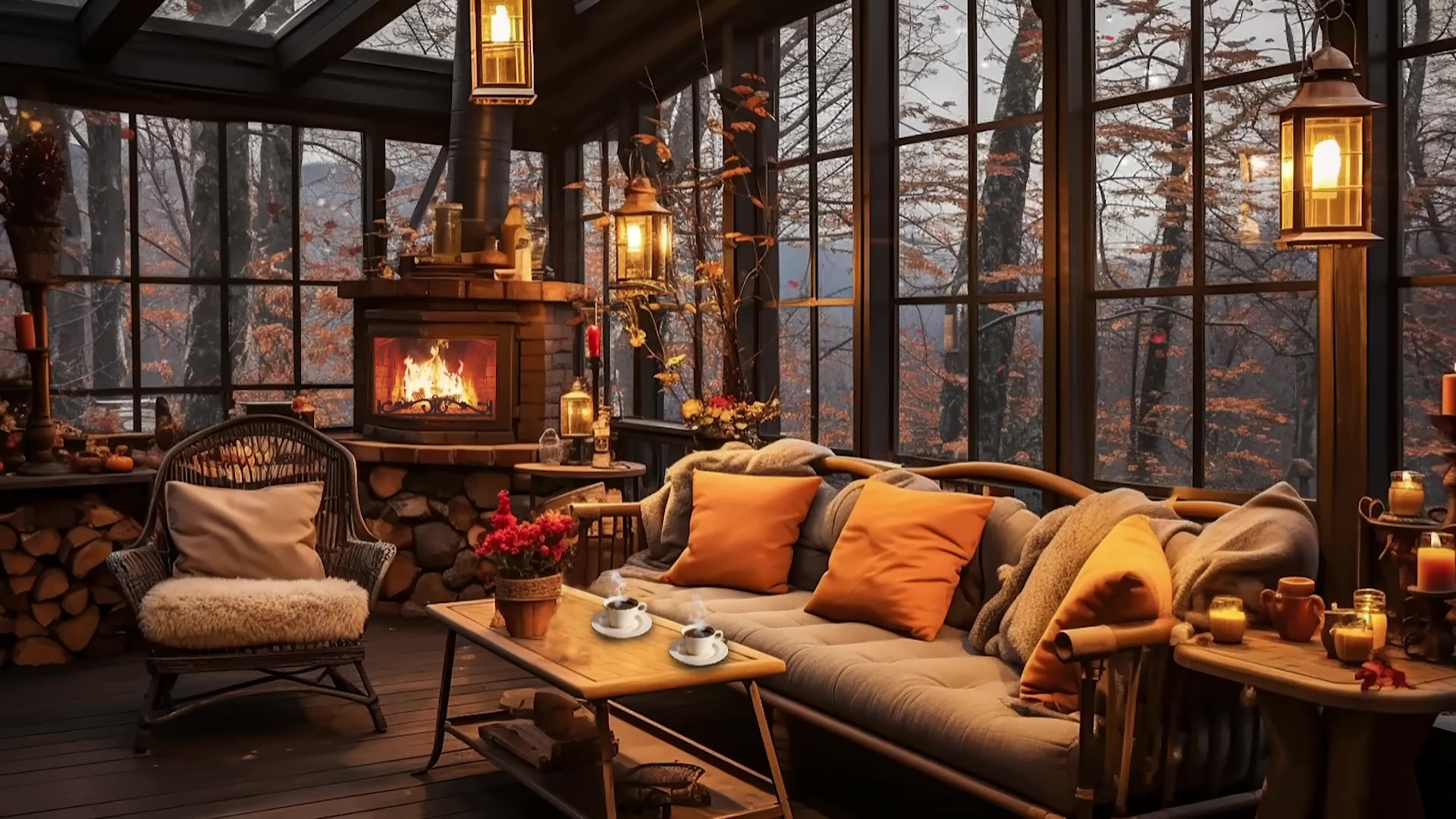 Cozy Winter Cabin Smooth Jazz Piano Music Soothing Background Music