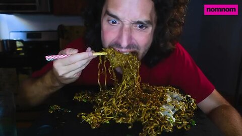 ASMR CHEESY BLACK BEAN NOODLE JAJANGMYEON ANGRY EATING NO TALKING NOMNOMSAMMIEBOY