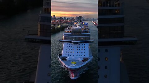 NCL Joy and a BEAUTIFUL Miami Sunset!! 🔥 🌅 #shorts #norwegiancruiseline