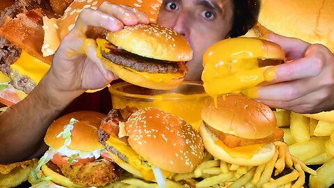 MCDONALDS CHEESE SAUCE FEAST! CHICKEN, BURGERS, FISH & FRIES * ASMR NO TALKING * | Nomnomsammieboy