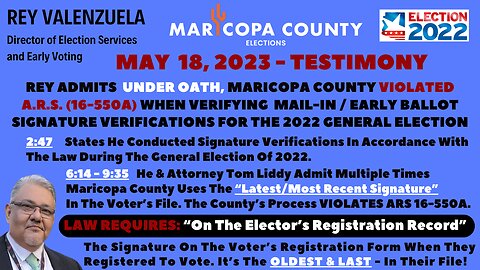 #317 KARI LAKE v. KATIE HOBSS, et al. Bench Trial Day 2 - MAY 18, 2023 | CV2022-095403 / 2 CA-CV2023-0144 | REY VALENZUELA - Director of Election Services and Early Voting For Maricopa County - TESTIMONY (PM - Afternoon Session)