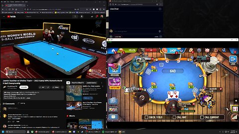 just chatting while playing poker and watching pool