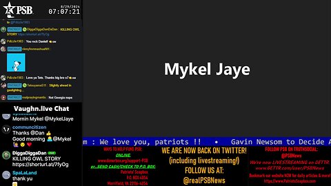 2024-08-29 07:00 EDT - Patriots Soapbox AM: with MykelJaye