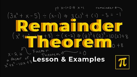 REMAINDER THEOREM - It's easy, just substitute the value of x!