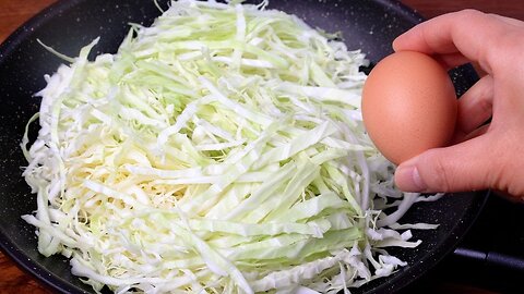 Cabbage with 3 eggs is better than meat! Quick, simple and delicious dinner recipe