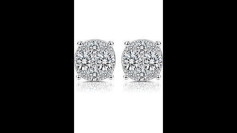 Amazon Collection Sterling Silver Diamond Round Stud Earrings (12 cttw)