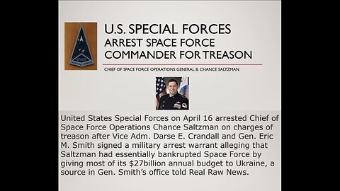 Urgent! Space Force Commander Arrested for Treason