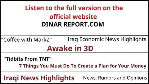 Iraq Economic News and Points To Ponder Sunday AM 9-22-24