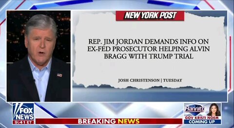 Rep Jim Jordan sends letter to AG Garland requesting information on exDOJ prosecutor assisting Bragg