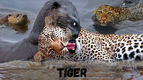 Invading Territory and Attacking Giant Otter. Jaguar is fatally Bitten and Fled