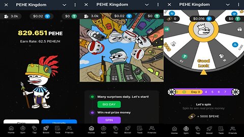 PEHE Kingdom | Spin The Wheel , Tap2Earn And Boost Passive Earning | Telegram Crypto Mining Bot