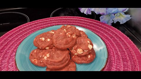 Red Velvet White Chocolate Chip Cookies