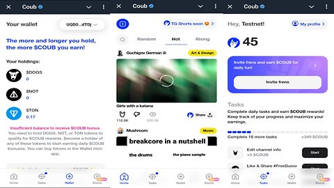 Coub | Earn $COUB By Sharing Content | Continuously Generate Rewards For Holders Of TON Dogs And Not