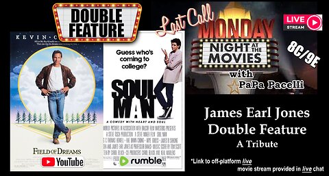 Last Call Monday Night At The Movies - James Earl Jones Double Feature