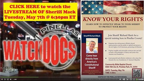 LIVE 6:30pm EST: Pinellas Watchdogs Presser - Sheriff Mack