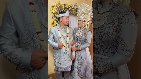 Senyum Bahagia dihari Pernikahan Memakai Pakaian Melayu Adat Palembang -Sumatera selatan #short