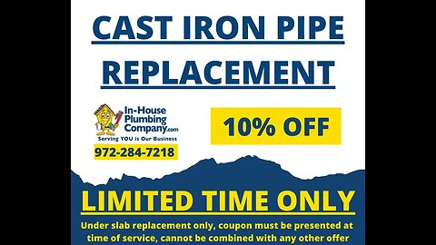 Cast Iron Pipe Replacement Discount 10% Video