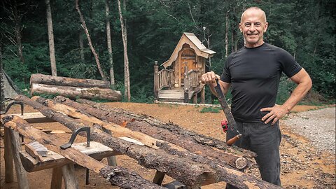 LAYING ROCK FOR THE OFF GRID CABIN | TIMBER FRAME UNDERPINNING & SHOU SUGI BAN TRIM