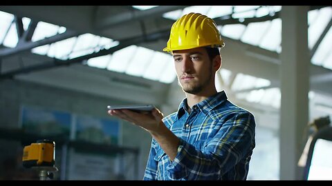 on a construction site a worker or an engineer or architect controls the design and SBV 310463654 HD