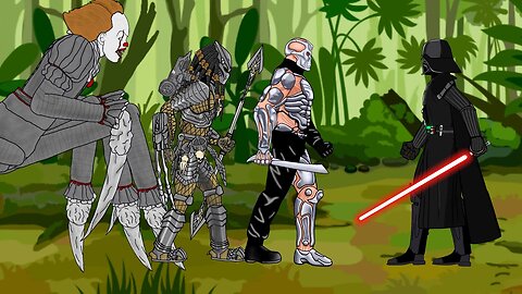 Darth Vader vs Team Jason , Pedator, Ailen, Pennywise, Ghostface, Michael . Animation Full Movie.