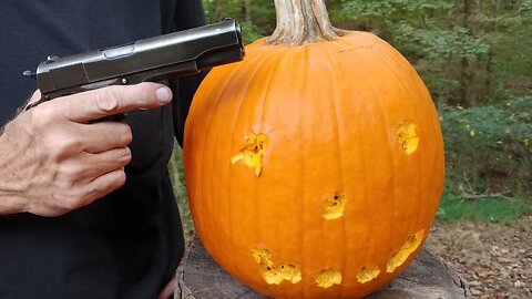 Pumpkin Carving with World War II .45 Colt 1911