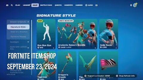 Fortnite Item Shop|September 23, 2024(*New* Bye Bye Bye Emote)