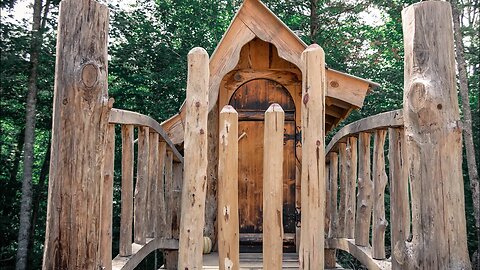 BUILDING A CABIN BED FROM CEDAR | ANCHORING FRONT PORCH POST & BEGINNING CABIN CEILING