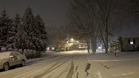 Liminal space snowy nights