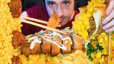 1 HOUR ASMR * CHEESY MACARONI EATING SOUNDS NO TALKING MUKBANG * 먹방