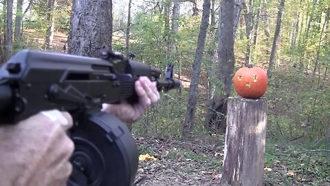 Pumpkin Carving With an AK 47