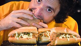 ASMR Eating Chicken Cheese Steak * no talking mukbang NOMNOM