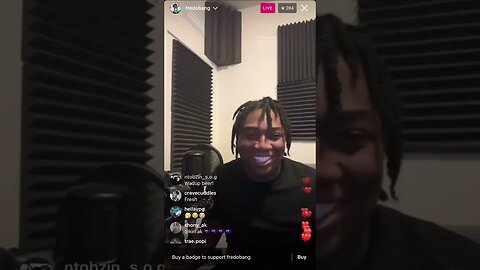 Fredo Bang Instagram Live: Fredo Studio Session Later Turns To A Fan Interaction 01.02.23. (pT.3)