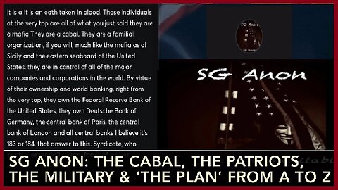 SG Anon Great REVEALED: The Cabal, The Patriots, The Military & The Plan From A to Z!