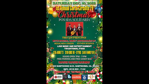 1st Annual Christmas Posadas Hosted by Corte Circuito TV Dec. 10th @MoshiMoshiMambo