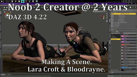 DAZ 3D Noob 2 Creator @ 2 years (Lara Croft & Bloodrayne) in : Escape!