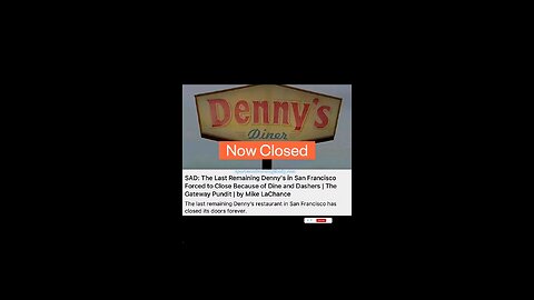 Denny's Leaves San Francisco 😣🤯