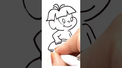 How to draw and paint Tom Tom from Monica's Gang #shorts