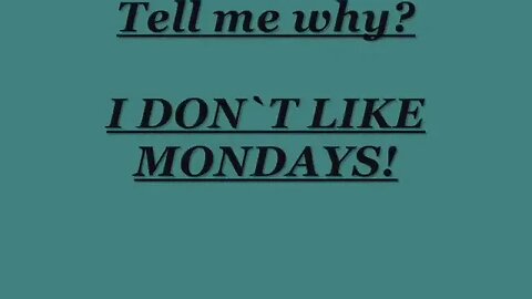 I Dont Like mondays By Boomtown Rats Lyrics 480p