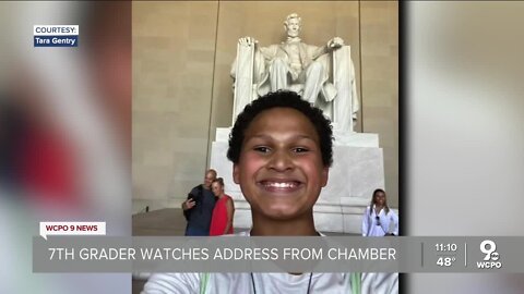 Cincinnati 7th grader watches State of the Union from gallery