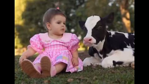 Girl And Calf, Chillin'