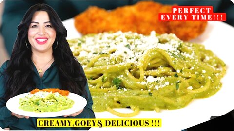 The CREAMY SPAGHETTI Everyone should learn how to make, Creamy Green Spaghetti Pasta Recipe