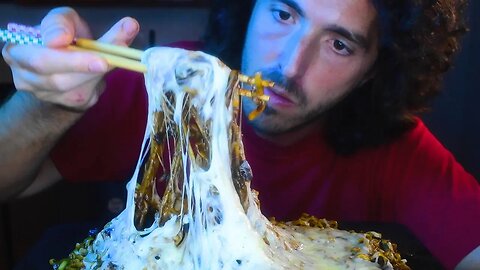 ASMR CHEESY BLACK BEAN NOODLE * JAJANGMYEON * | ANGRY EATING | NO TALKING | NOMNOMSAMMIEBOY