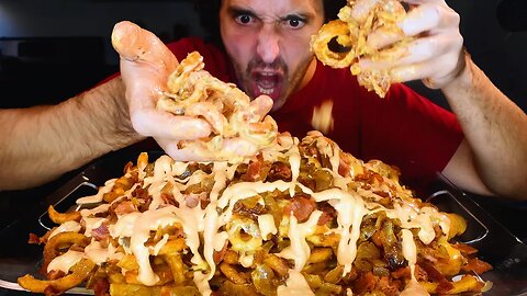 ASMR ANIMAL STYLE CURLY FRIES *SUPER MESSY ULTRA CHEESY* | NO TALKING | Nomnomsammieboy