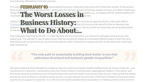 The Worst Losses in Business History: What to Do About Them