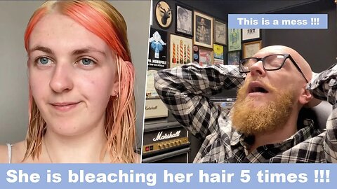 She is bleaching her hair 5x !!! Hairdresser reacts to hair fails