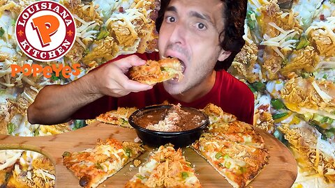 NEW POPEYES FRIED CHICKEN PIZZA * ASMR NO TALKING * Nomnomsammieboy