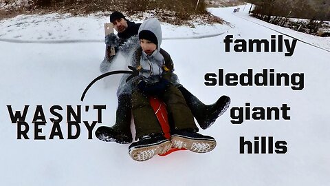 Sledding giant hills after ice storm! 1/4 mile runs!