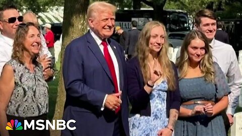 ‘Disgraceful’: Felon Trump slammed for possibly illegal photo op ‘over grave of a marine'