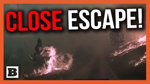 Narrow Escape! Police Officer Has Close Call Escaping from Forest Blaze