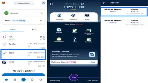 Bomi Network | Withdrawal Request Successful | Check MetaMask Wallet On Polygon Mainnet